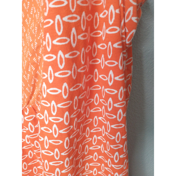 LOFT Orange White Sleeveless Blouse Women’s Medium Boho Geometric Tank Top - Picture 6 of 10
